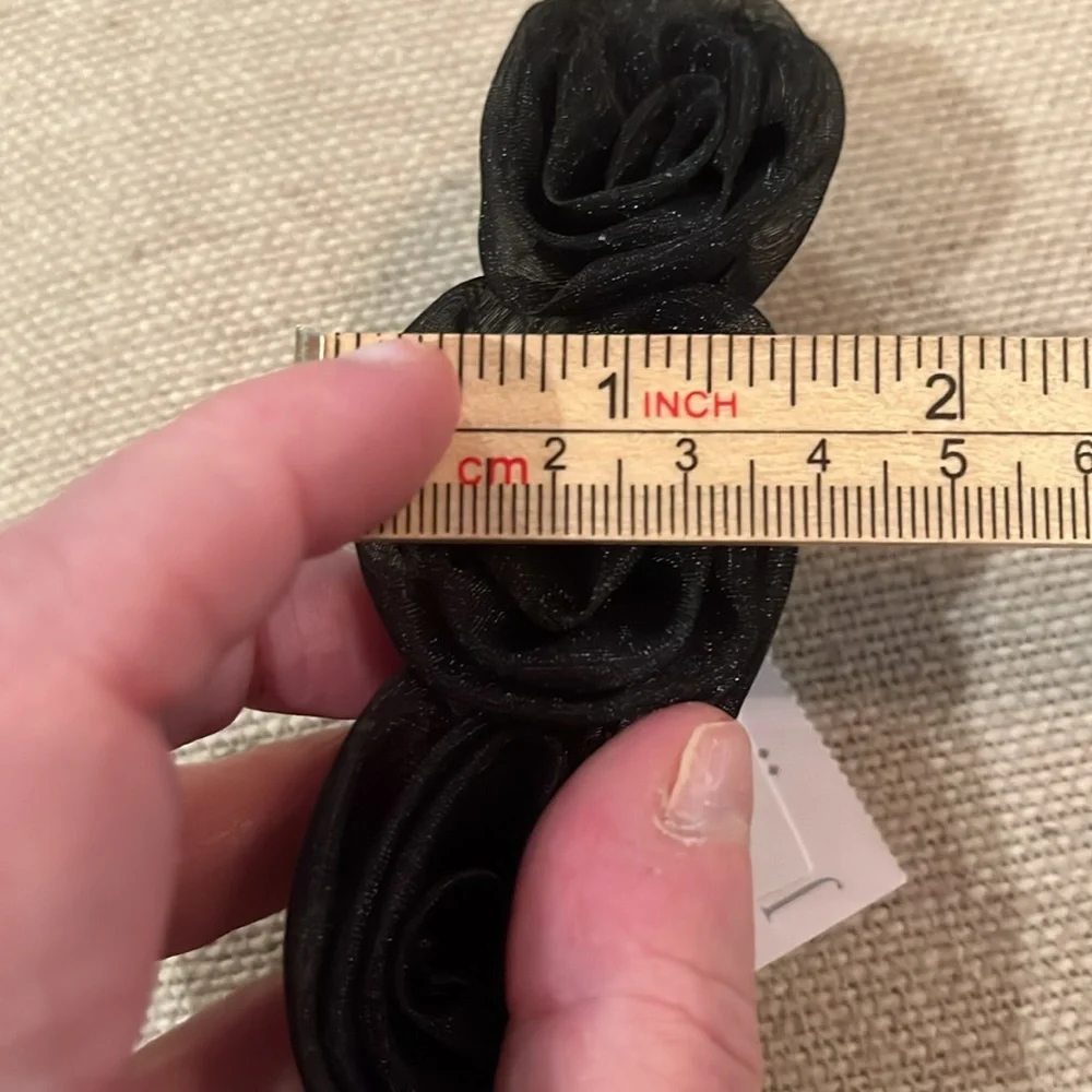 J. Crew Black Organza Rosette Barrette/NWT